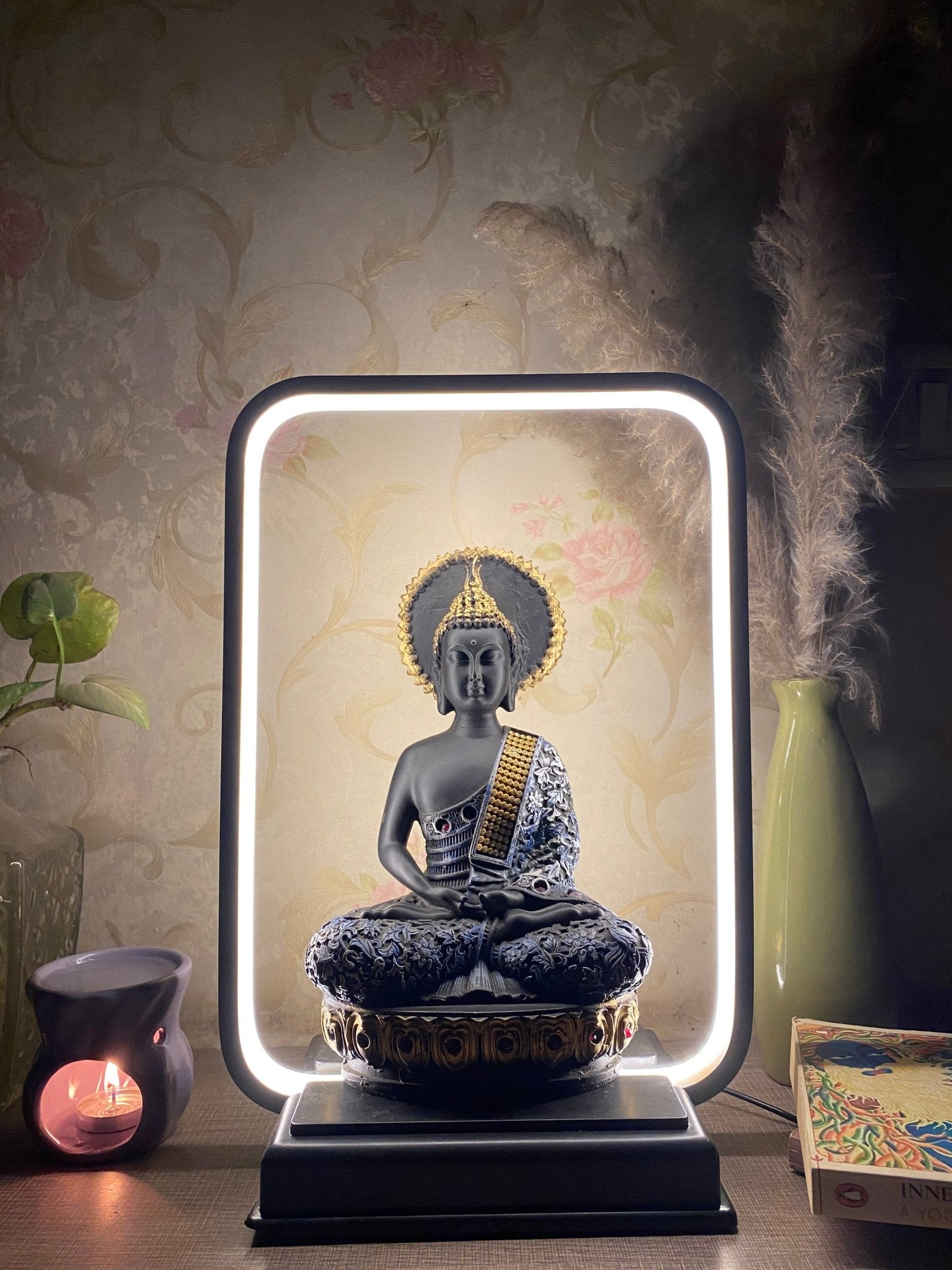 ganesha idol, krishna idol, dashboard decor, spiritual idol, rose lamp, tulip lamp, home decor, car accessories, gifts, handcrafted