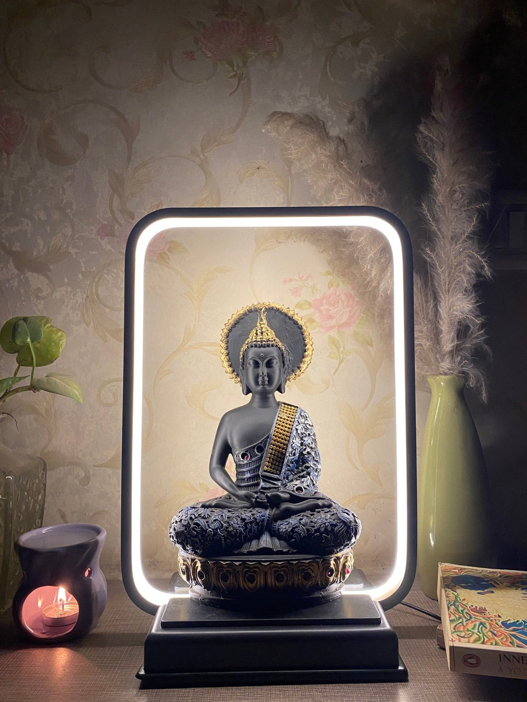 ganesha idol, krishna idol, dashboard decor, spiritual idol, rose lamp, tulip lamp, home decor, car accessories, gifts, handcrafted